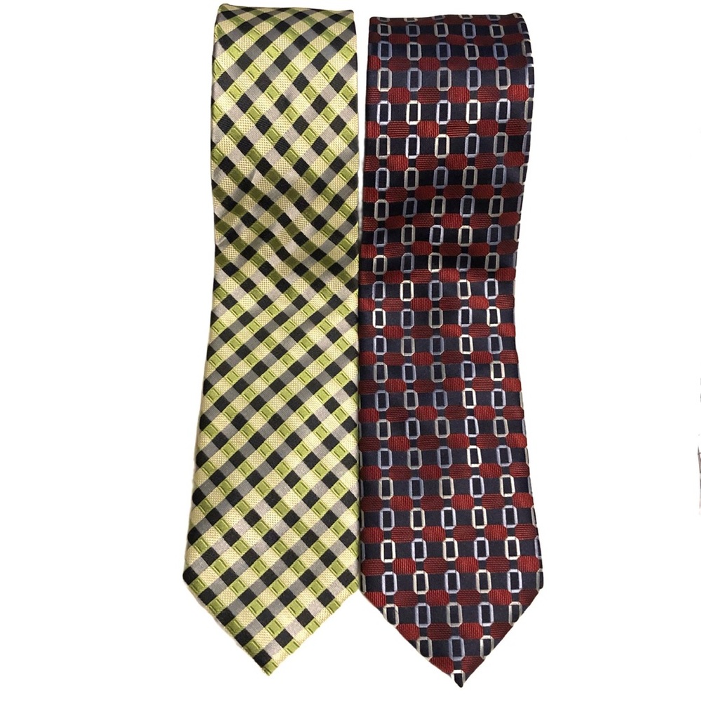 Vintage Alexander Julian Colours Ties Bundle of 2 Polyester Neckties Patterned‎